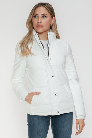 PMI Pocketed Zip Up Turtleneck Puffer Jacket