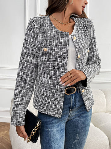 Plaid Long Sleeve Outerwear