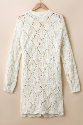 Open Front Dropped Shoulder Cardigan