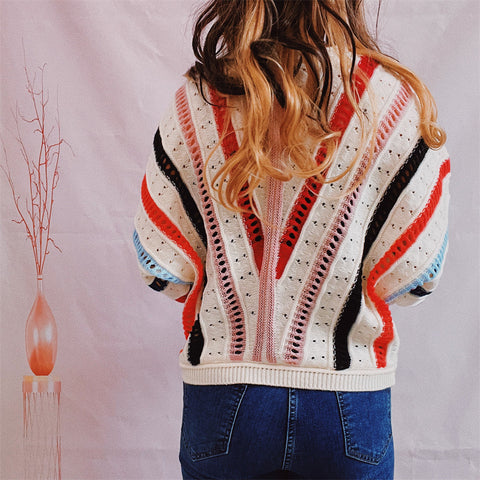 Striped  Round Neck Sweater