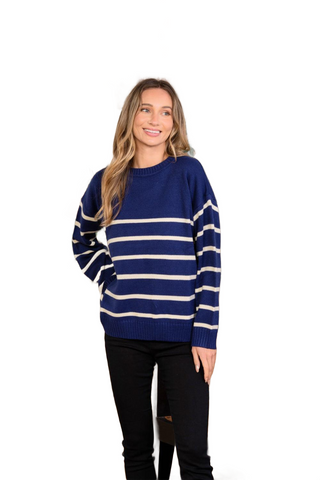 Striped Round Neck Sweater