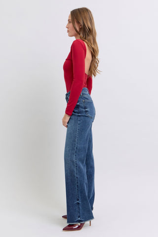 Judy Blue Full Size Raw Hem Mid-Rise Jeans