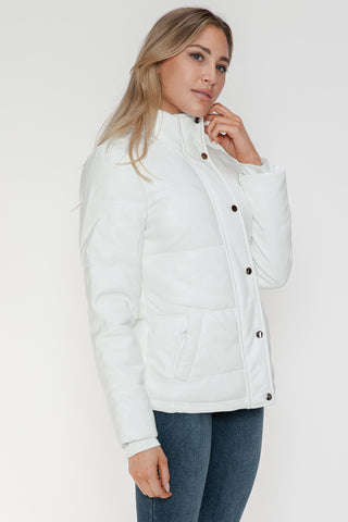 PMI Pocketed Zip Up Turtleneck Puffer Jacket