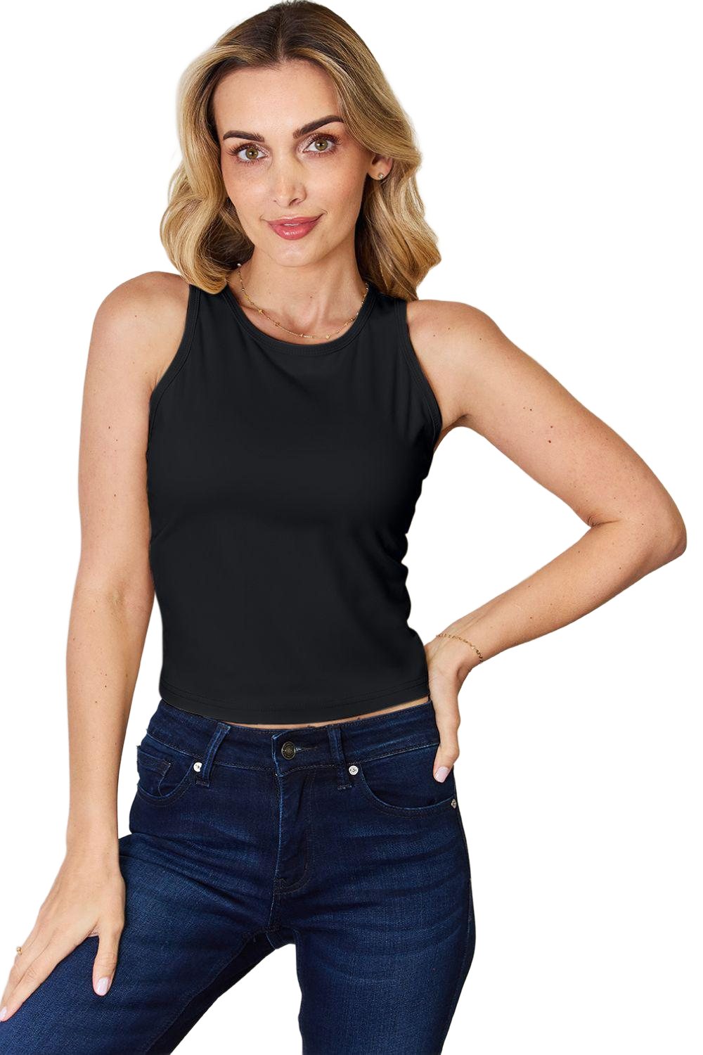 Full Size Round Neck Slim Tank