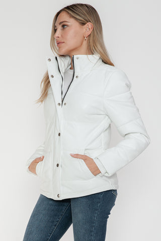 PMI Pocketed Zip Up Turtleneck Puffer Jacket