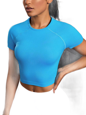 Round Neck Short Sleeve Active T-Shirt