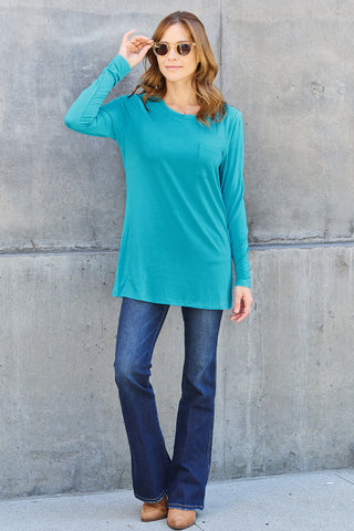 Basic BAE Full Size Round Neck Long Sleeve Top