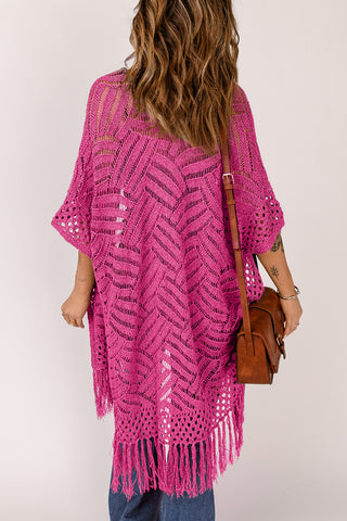 Open Front Cardigan with Fringes