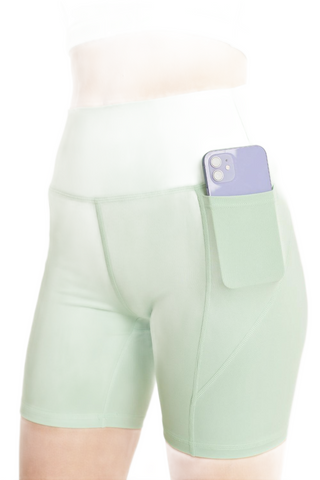 High Waist Seam Detail Active Shorts