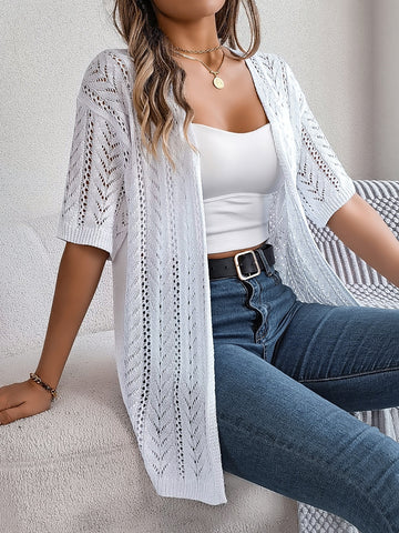 Open Front Half Sleeve Cardigan