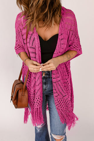 Open Front Cardigan with Fringes