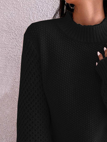 Mock Neck Long Sleeve Sweater