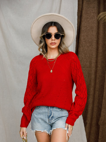 Round Neck Raglan Sleeve Sweater