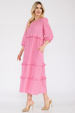 Full Size Tiered-Ruffle Midi Dress