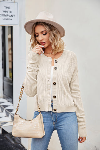 Button Down Exposed Seam Cardigan