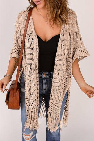 Open Front Cardigan with Fringes