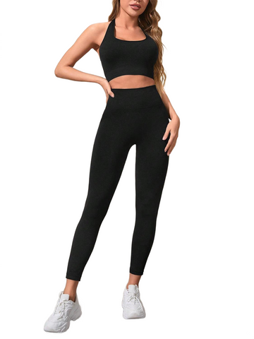 Halter Neck Top and Pants Active Set