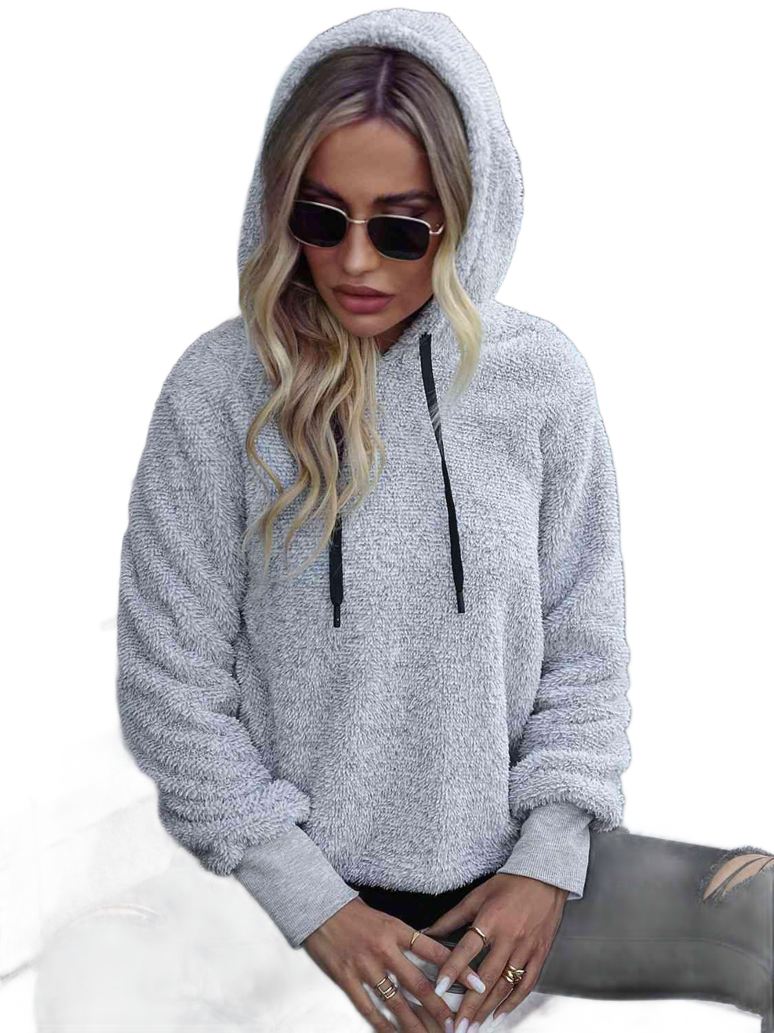 Teddy Drawstring Hoodie