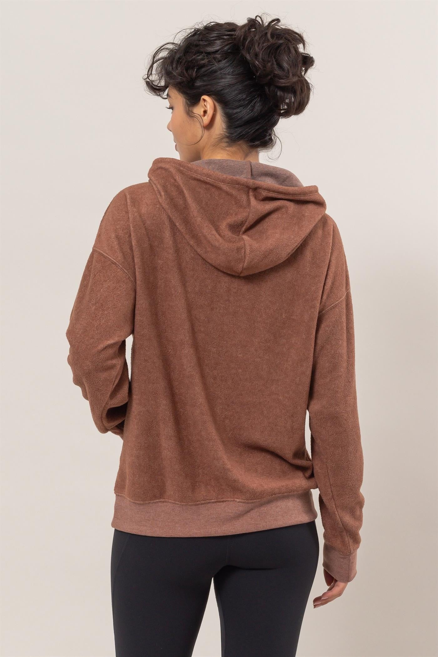 HAYFEVER Brushed Long Sleeve Hoodie with Kangaroo Pocket