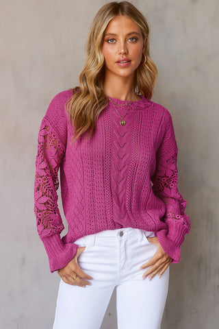 Lantern Sleeve Dropped Shoulder Sweater