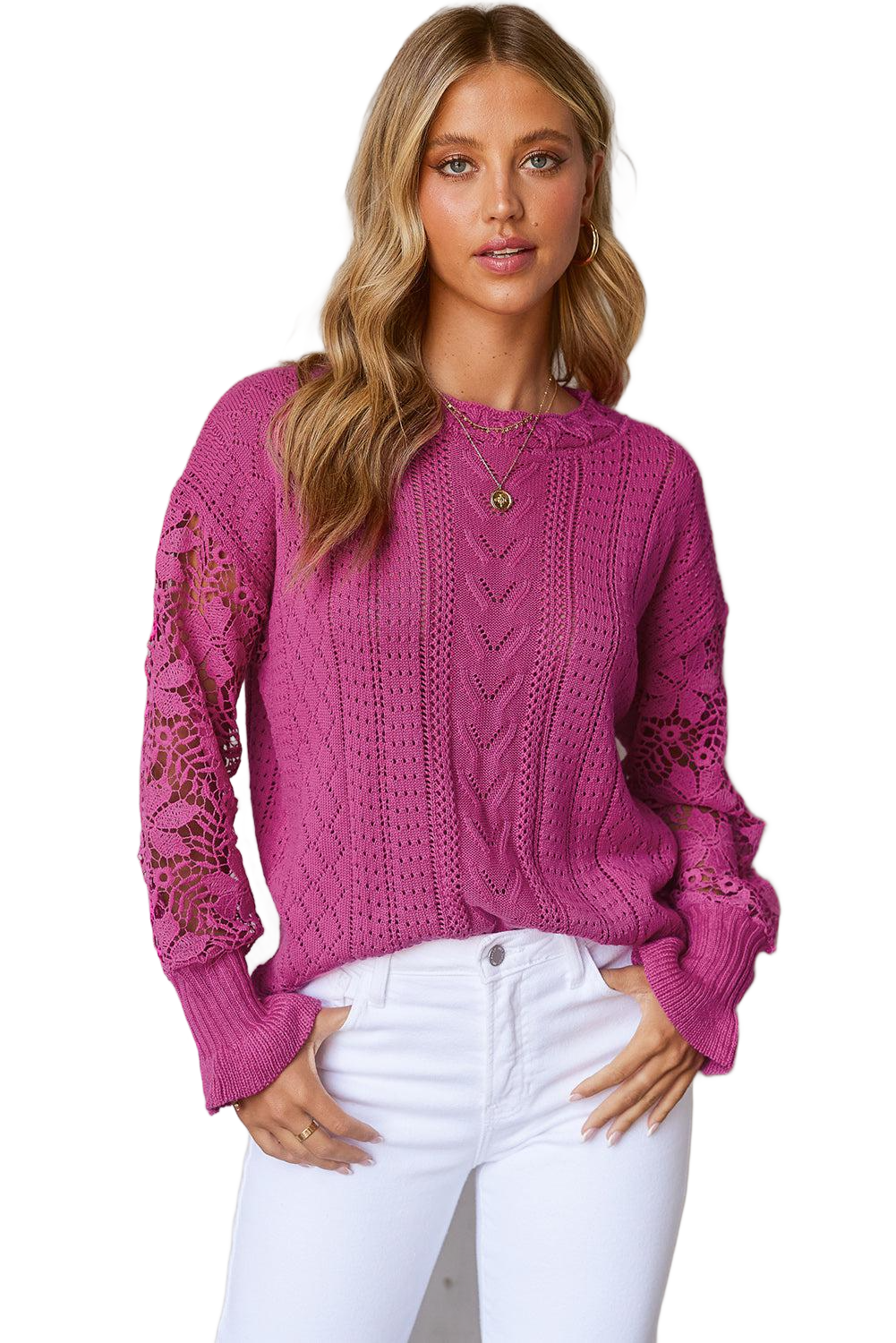 Lantern Sleeve Dropped Shoulder Sweater