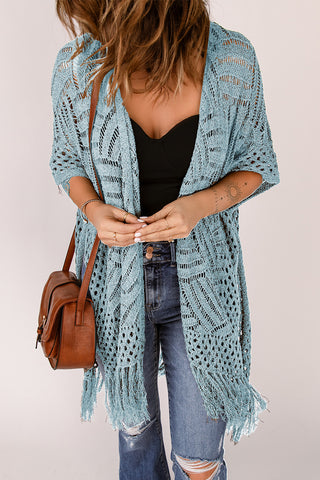 Open Front Cardigan with Fringes