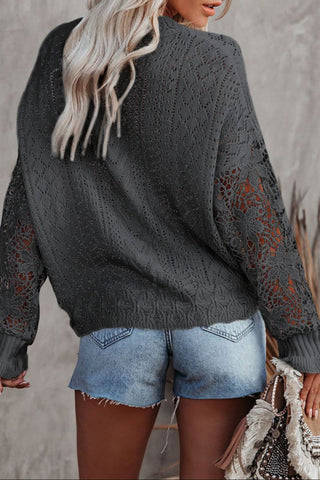 Lantern Sleeve Dropped Shoulder Sweater