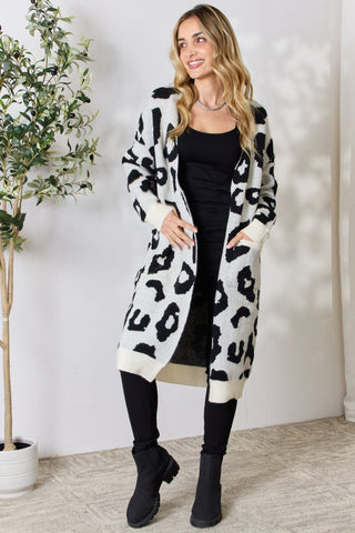 Leopard Open Front Cardigan