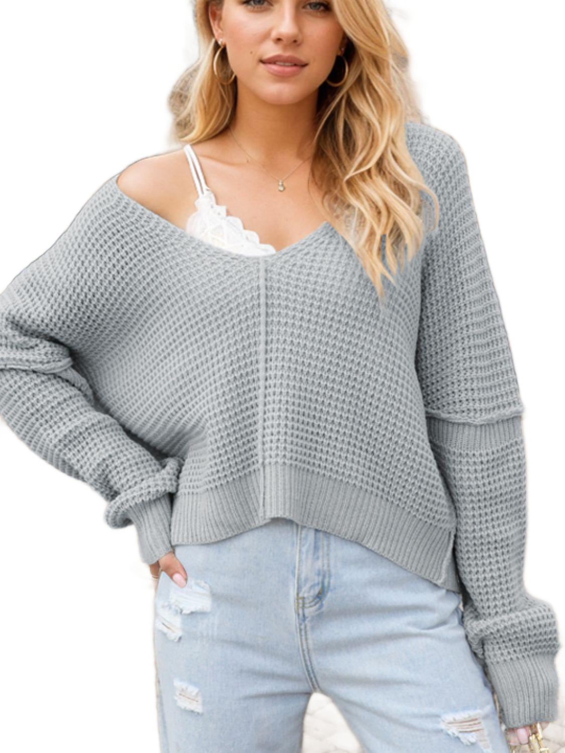 V-Neck Long Sleeve Sweater