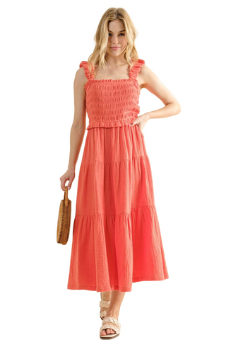 Smocked Ruffled Tiered Dress