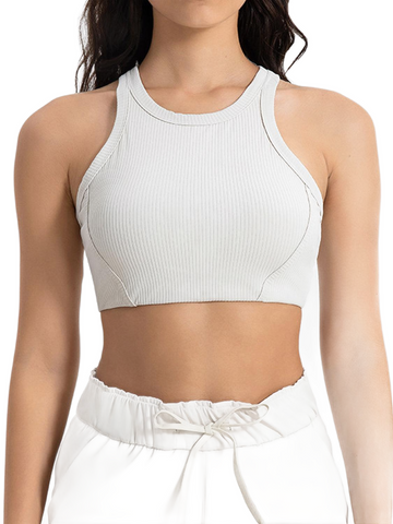 Wide Strap Cropped Sport Tank