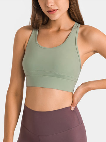 Round Neck Racerback Cropped Tank