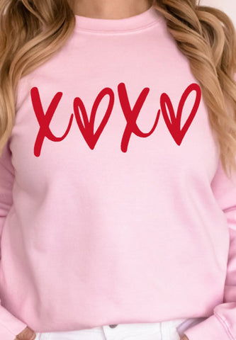 Valentine’s Day OXO Round Neck Drop Shoulder Sweatshirt