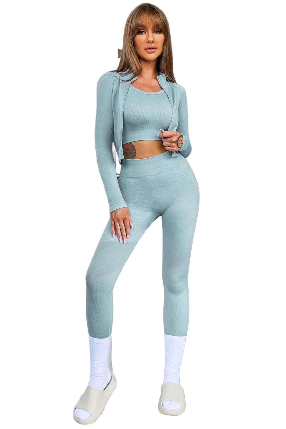 Tank Cropped Active Top and Pants Set