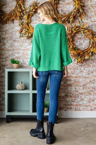 Severe Notched Long Sleeve Sweater