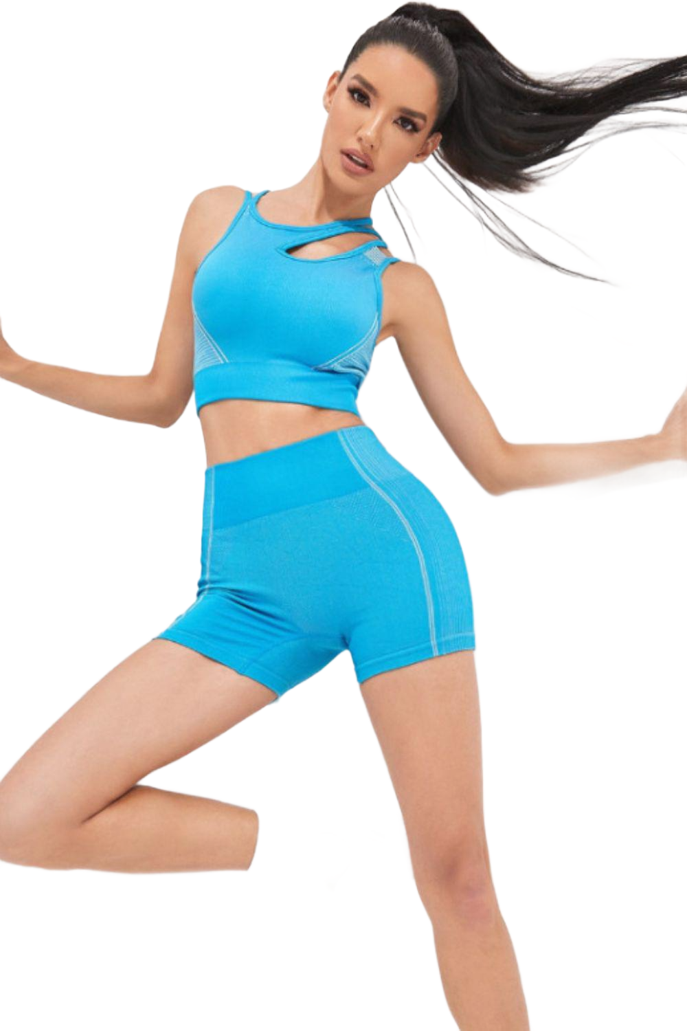 Cutout Scrappy Sports Bra and Shorts Set