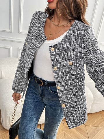 Plaid Long Sleeve Outerwear