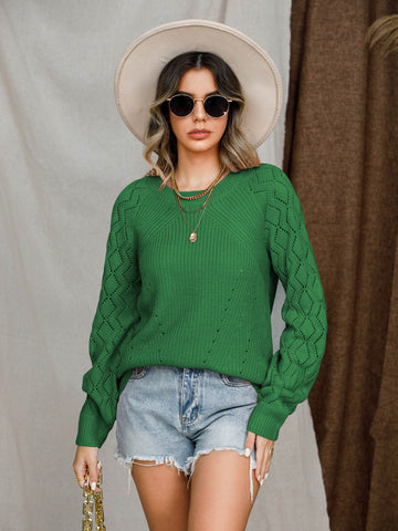 Round Neck Raglan Sleeve Sweater