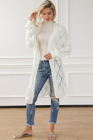 Open Front Dropped Shoulder Cardigan