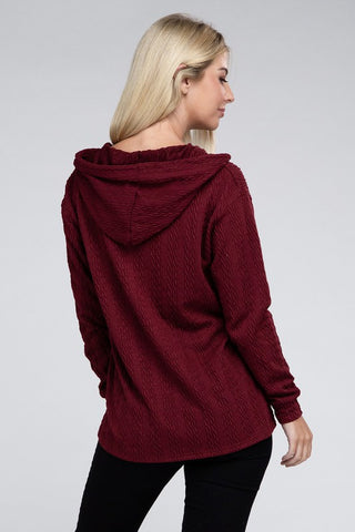 Textured Pullover Hoodie