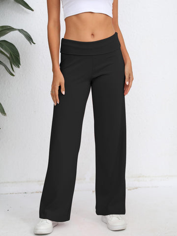 Elastic Waist Wide Leg Pants