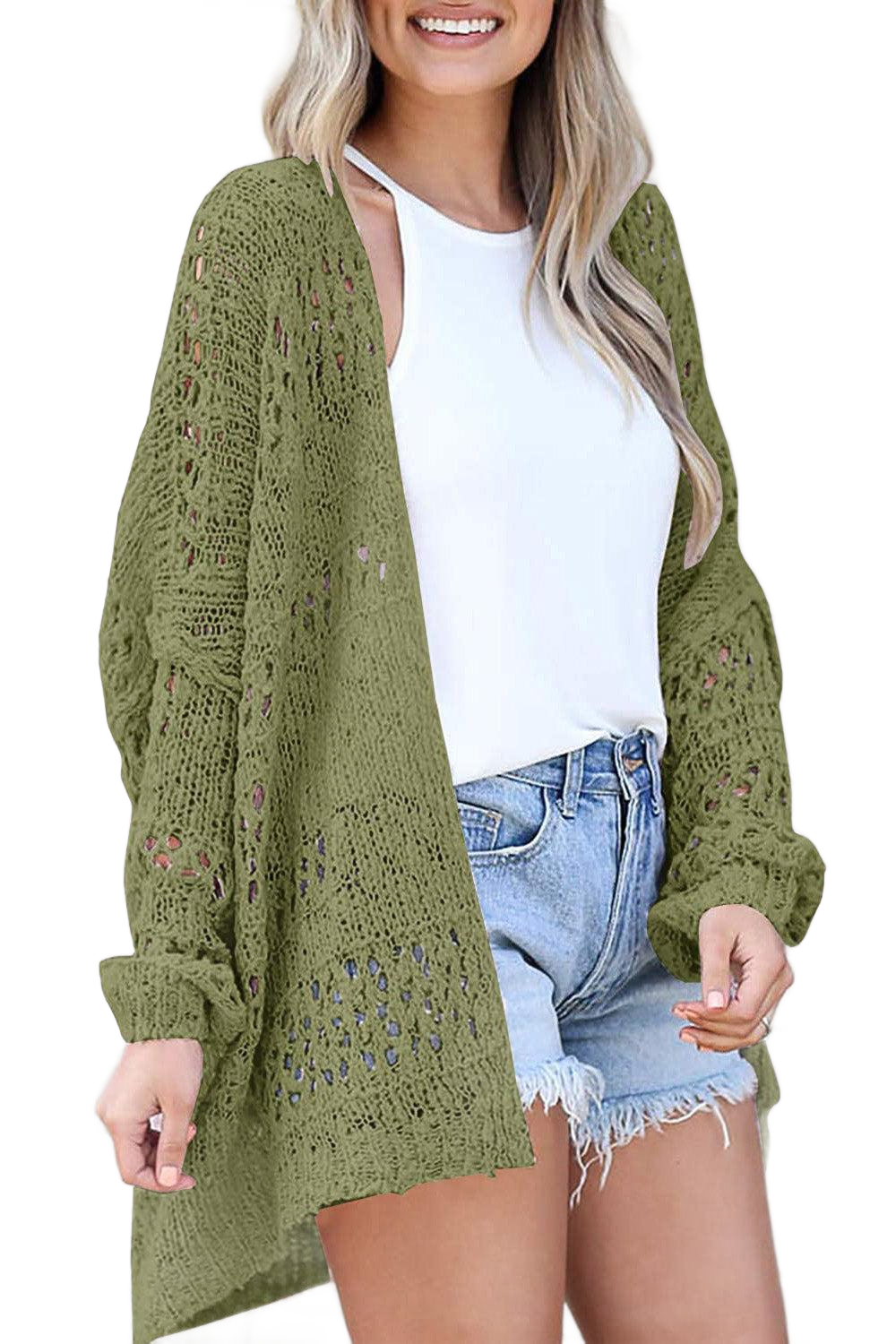 Open Front Long Sleeve Cardigan