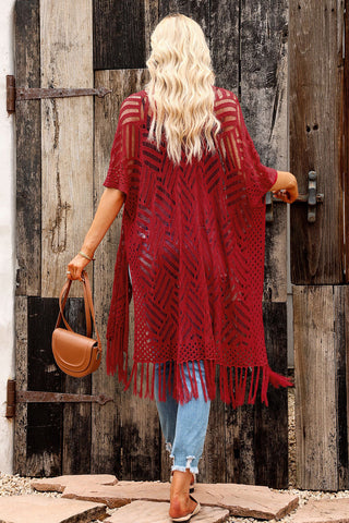 Open Front Cardigan with Fringes