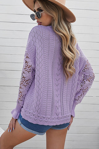 Lantern Sleeve Dropped Shoulder Sweater