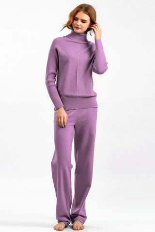 Basic Bea Turtleneck Raglan Sleeve Top and Pants Sweater Set