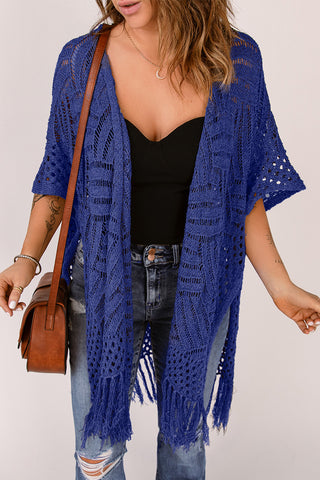 Open Front Cardigan with Fringes