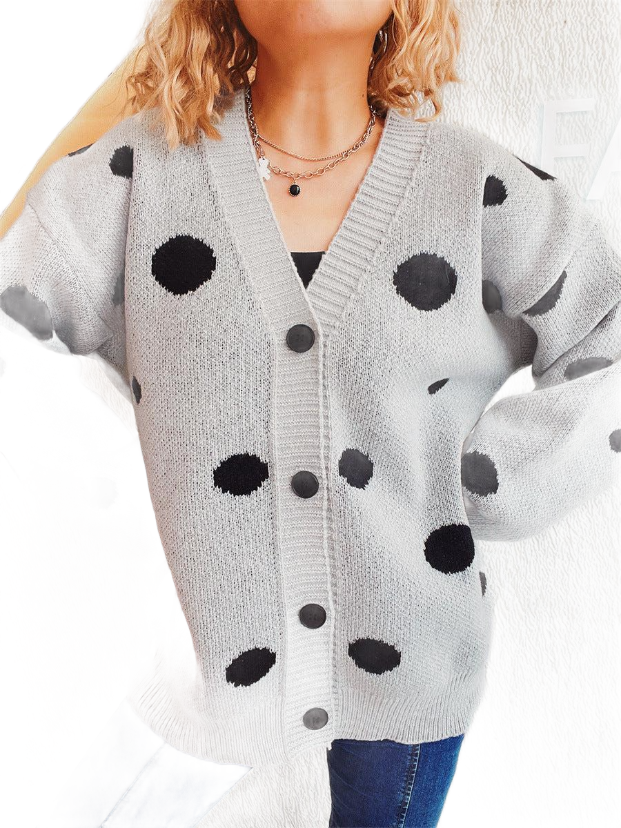 Polka Dot Button Up Cardigan