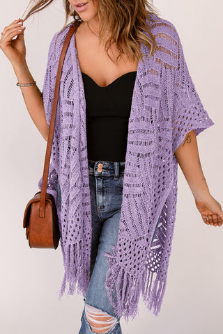 Open Front Cardigan with Fringes