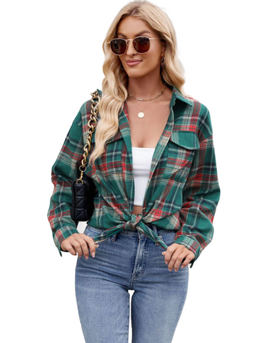 Plaid Button Up Long Sleeve Shirt