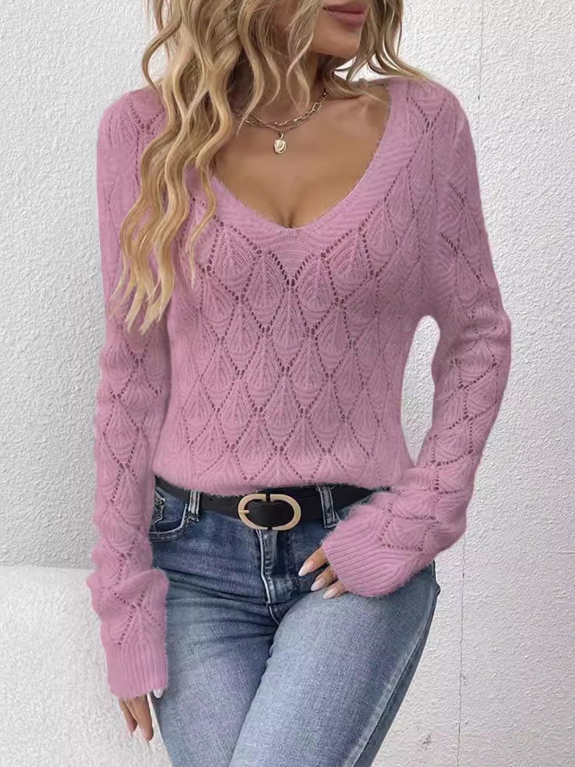 V-Neck Long Sleeve Sweater